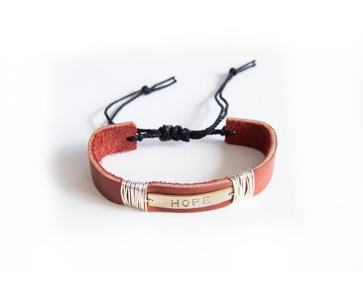 Hope Leather Bracelet