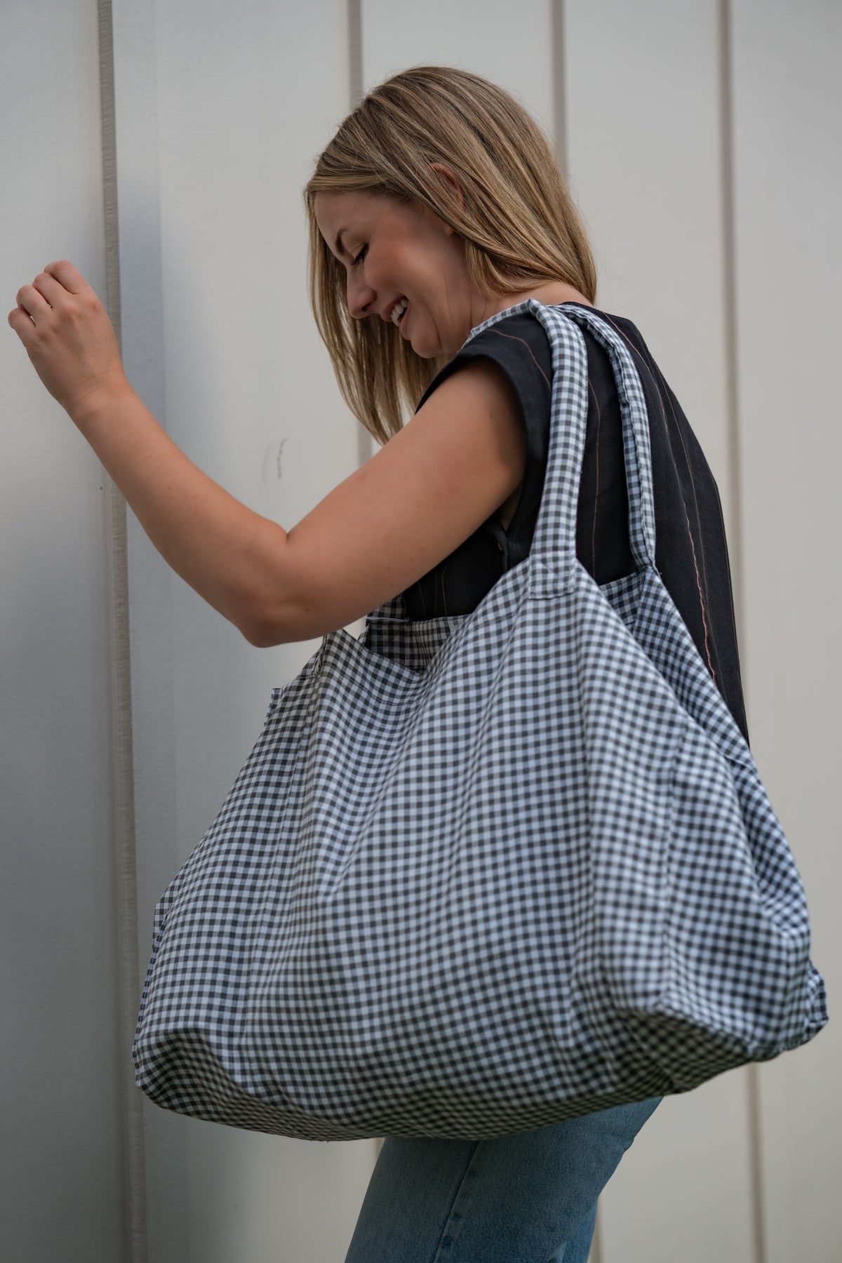 Sage Gingham Giada Bag