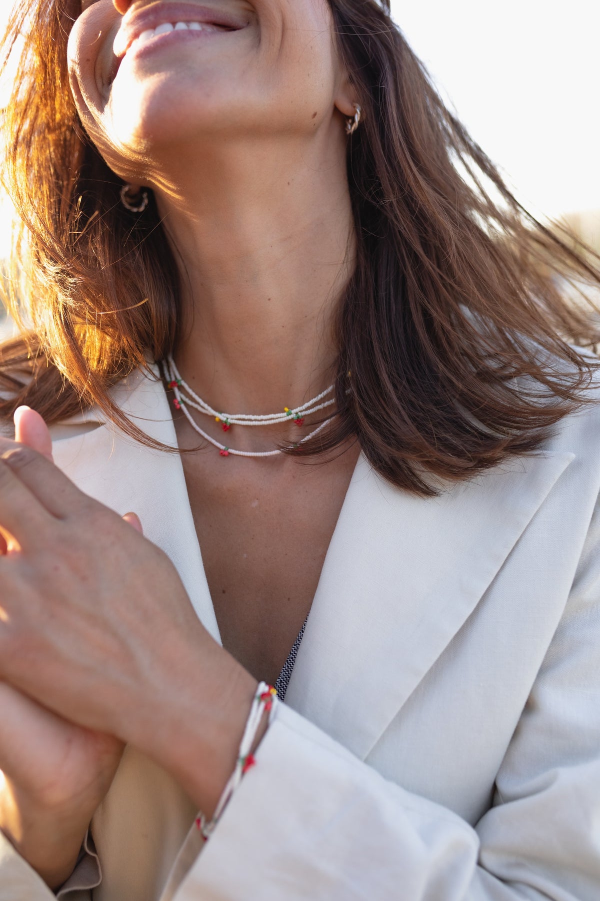 Glass Beaded Fruit Necklace and Choker