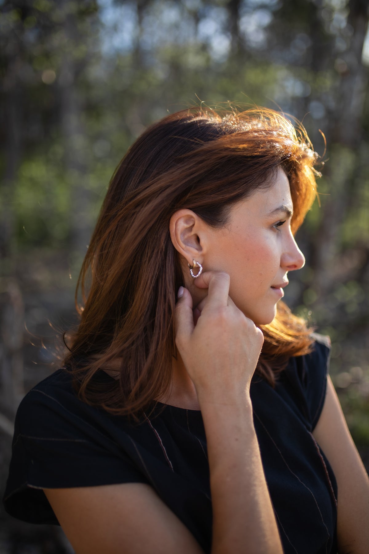 Silver Twisted Hoops