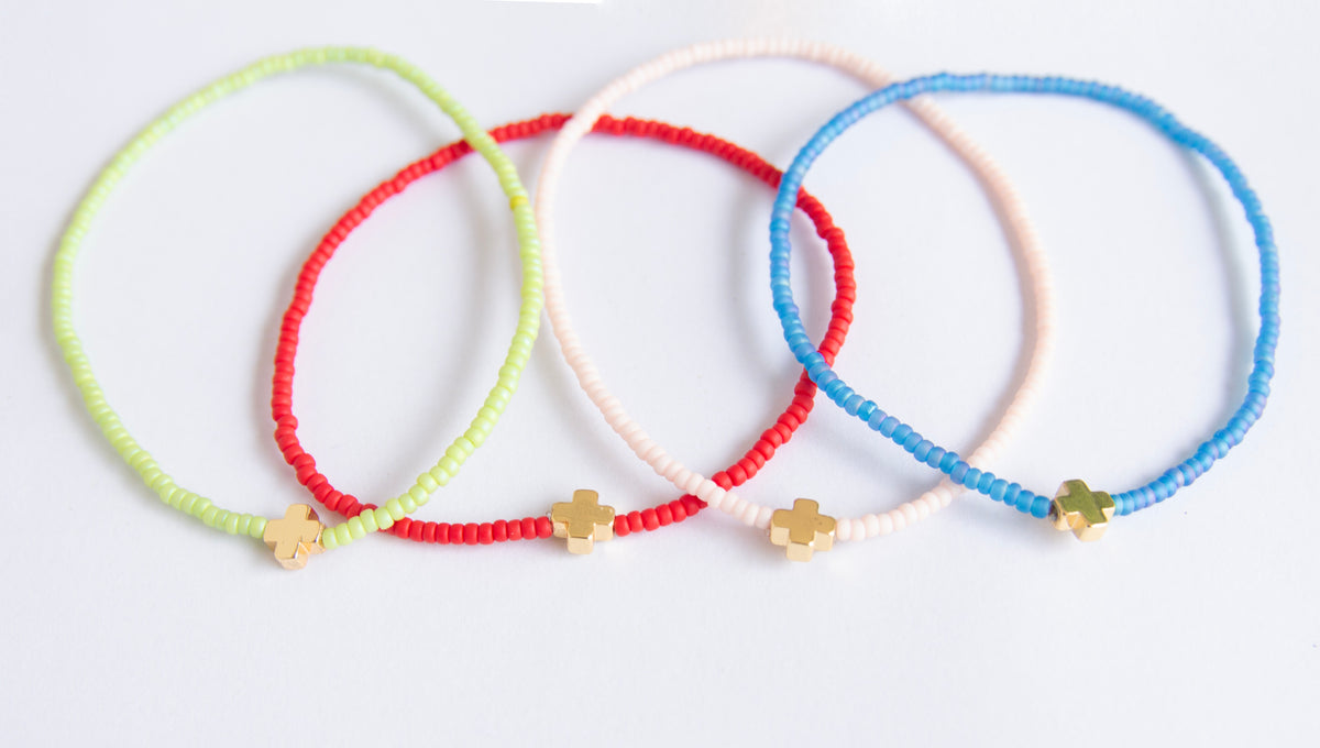 Breaded Cross Bracelet