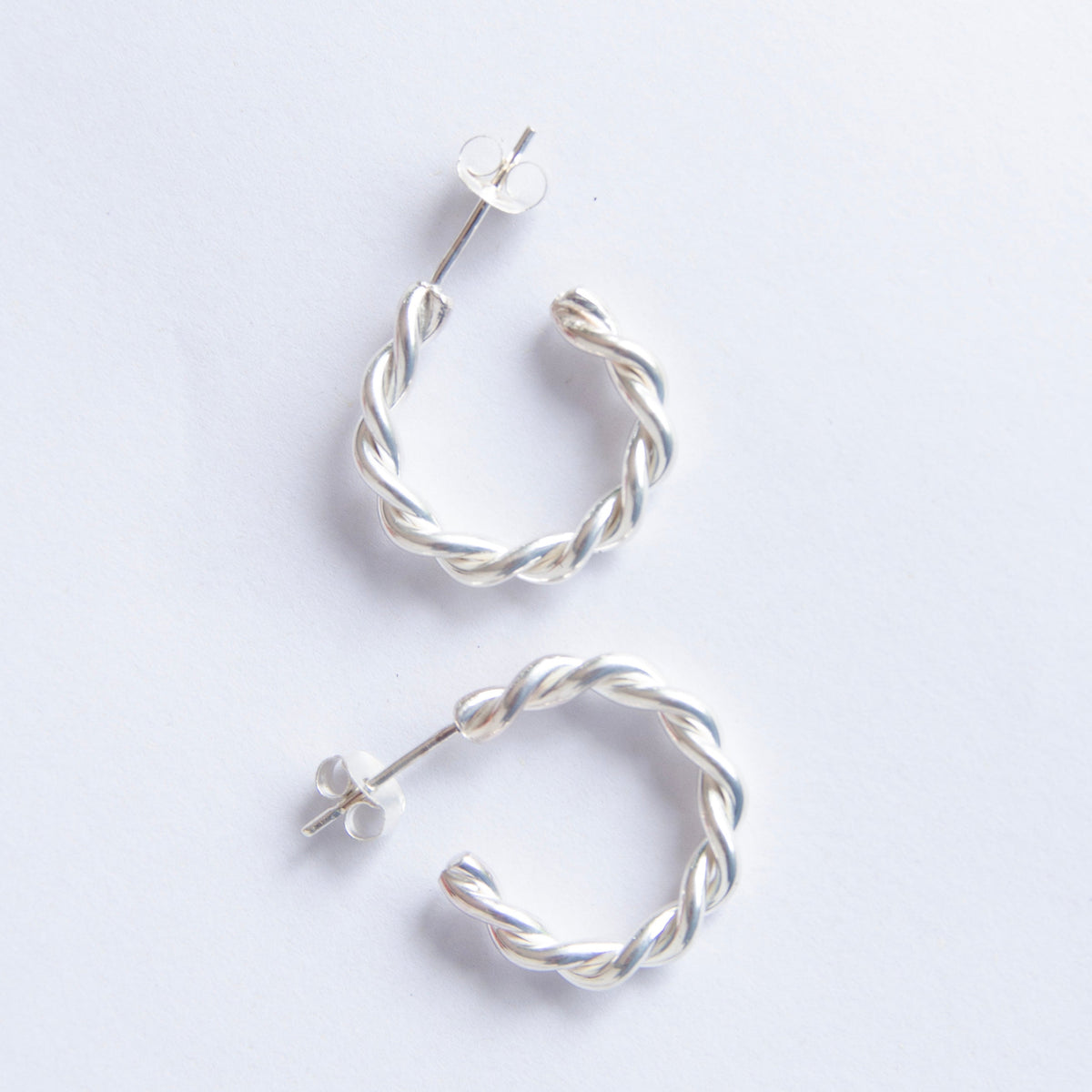 Sterling Silver Twisted Hoops