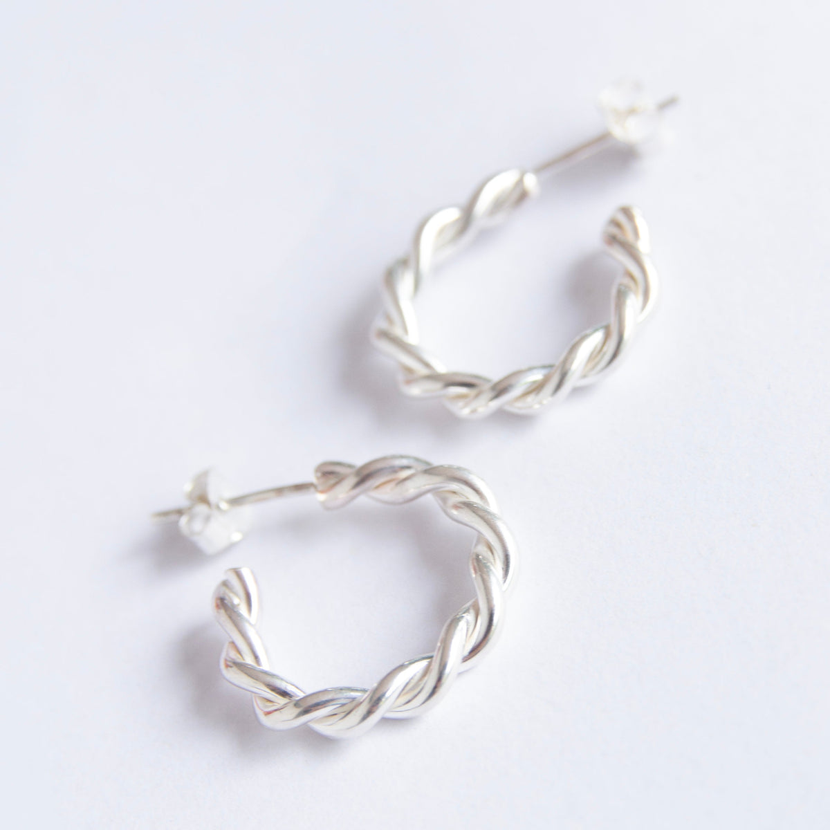 Sterling Silver Twisted Hoops