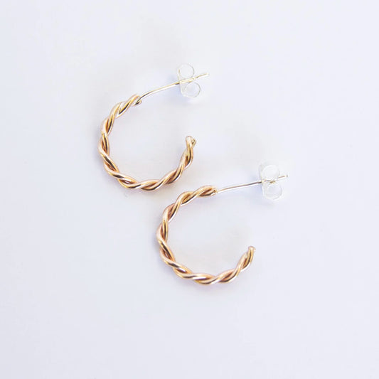 Gold Filled Twisted Hoops